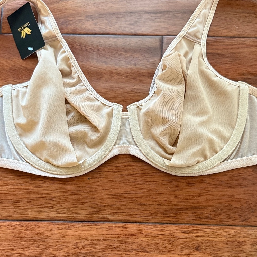 NWT Wacoal Stark Beauty Underwire Bra 855225 Lace - Cream 36D - Picture 5 of 6
